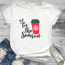 Load image into Gallery viewer, Women Leopard Plaid Tree New Year Fashion Clothing Merry Christmas Womens Female Graphic T Shirt T-Shirt Tee Shirt Tees T-shirts