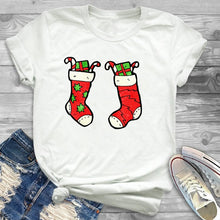 Load image into Gallery viewer, Women Leopard Plaid Tree New Year Fashion Clothing Merry Christmas Womens Female Graphic T Shirt T-Shirt Tee Shirt Tees T-shirts