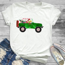 Load image into Gallery viewer, Women Leopard Plaid Tree New Year Fashion Clothing Merry Christmas Womens Female Graphic T Shirt T-Shirt Tee Shirt Tees T-shirts