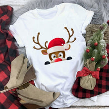 Load image into Gallery viewer, White Hipster Suitable All Seasons Tshirt Tops Clothing New Santa Claus T Shirt Women Fashion Merry Christmas Harajuku T-shirt