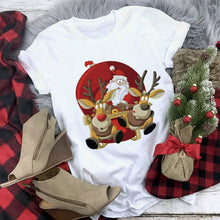 Load image into Gallery viewer, White Hipster Suitable All Seasons Tshirt Tops Clothing New Santa Claus T Shirt Women Fashion Merry Christmas Harajuku T-shirt