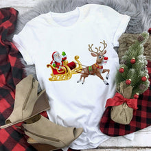Load image into Gallery viewer, White Hipster Suitable All Seasons Tshirt Tops Clothing New Santa Claus T Shirt Women Fashion Merry Christmas Harajuku T-shirt