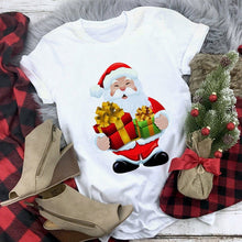 Load image into Gallery viewer, White Hipster Suitable All Seasons Tshirt Tops Clothing New Santa Claus T Shirt Women Fashion Merry Christmas Harajuku T-shirt