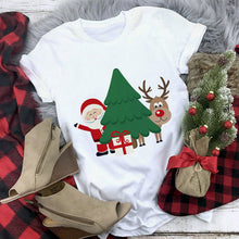 Load image into Gallery viewer, White Hipster Suitable All Seasons Tshirt Tops Clothing New Santa Claus T Shirt Women Fashion Merry Christmas Harajuku T-shirt