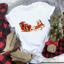 Load image into Gallery viewer, White Hipster Suitable All Seasons Tshirt Tops Clothing New Santa Claus T Shirt Women Fashion Merry Christmas Harajuku T-shirt