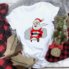 Load image into Gallery viewer, White Hipster Suitable All Seasons Tshirt Tops Clothing New Santa Claus T Shirt Women Fashion Merry Christmas Harajuku T-shirt