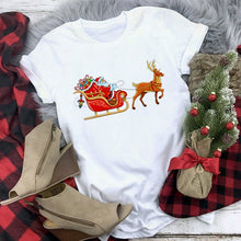 Load image into Gallery viewer, White Hipster Suitable All Seasons Tshirt Tops Clothing New Santa Claus T Shirt Women Fashion Merry Christmas Harajuku T-shirt