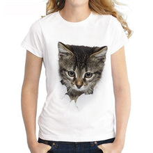 Load image into Gallery viewer, 3D Cat Print Casual Harajuku Women T-Shirt Summer Short Sleeve Casual Round Neck Cheap Clothes China Top Mode Femme